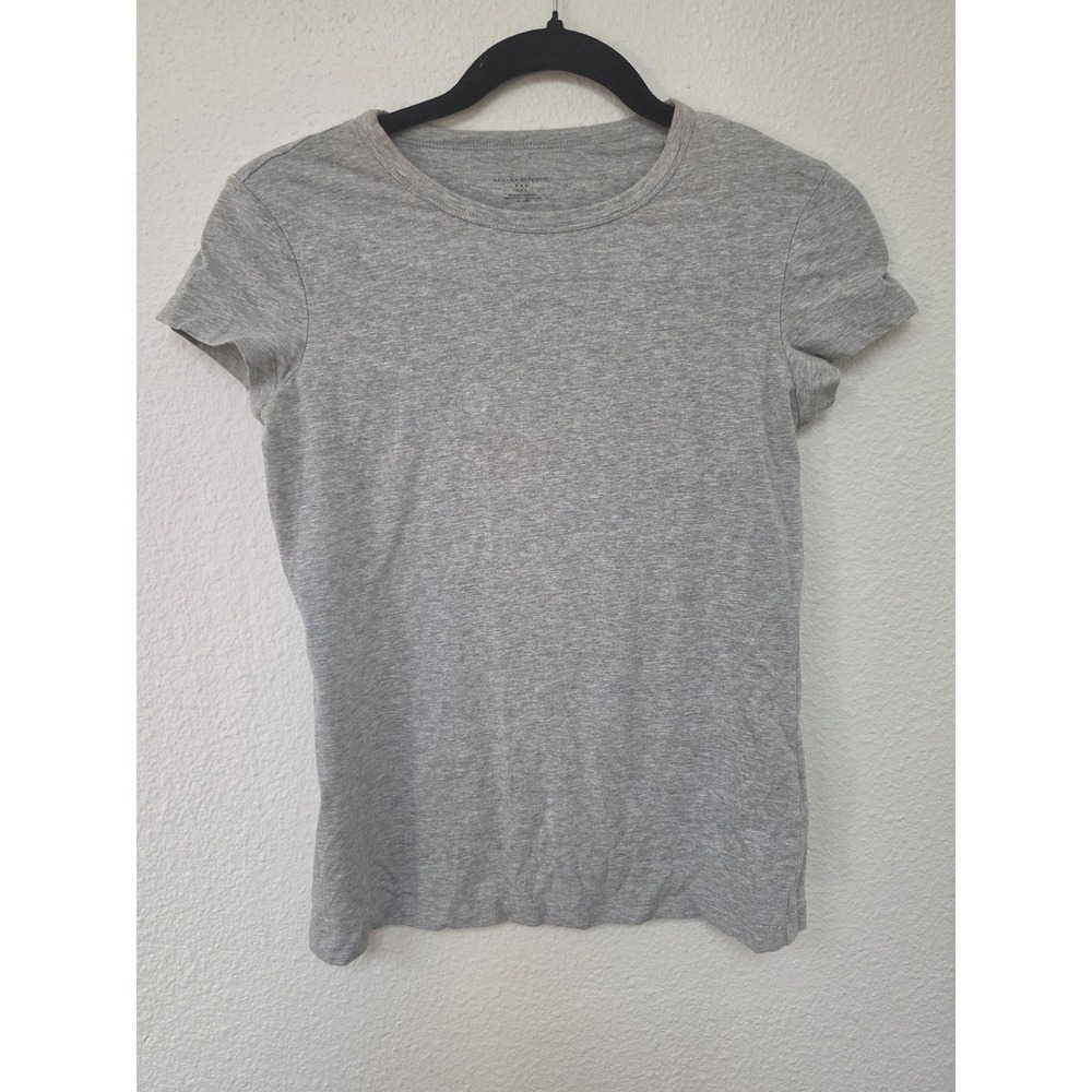 Banana Republic Women's T-Shirt Size S Grey Crew Neck Cotton Short Sleeve Tee